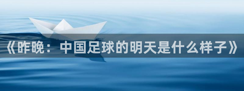  《昨晚：中国足球的明天是什么样子》